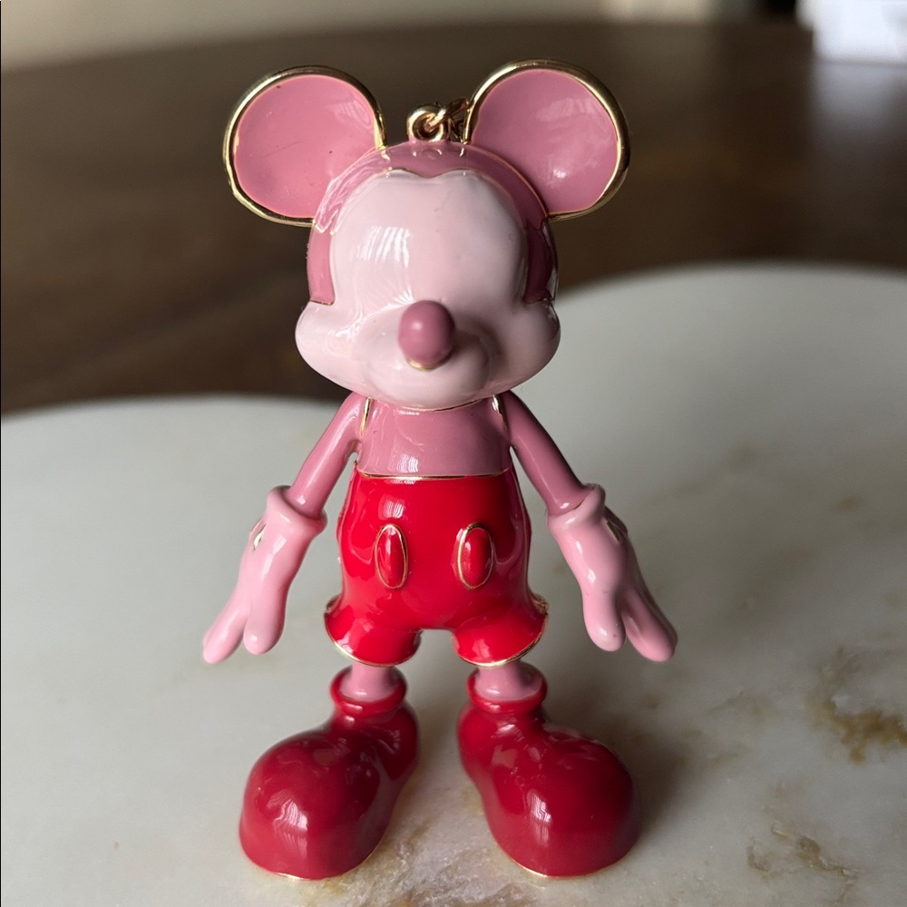 Disney X BaubleBar Mickey Mouse bag charm in gold, red & pink enamel Colectable